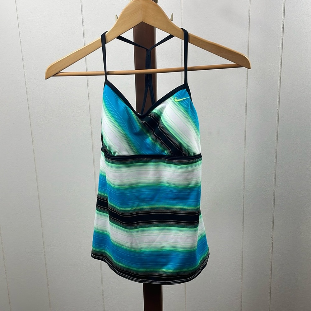 Nike Swim Blue Stripe Tankini Top